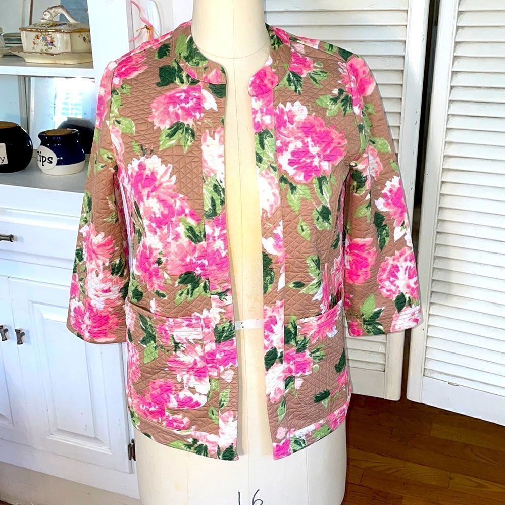 ISAACMIZRAHILIVE! Lattice Floral Print Cardigan